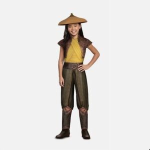Disney Raya And The Last Dragon Girl's Jumpsuit and Hat Costume Set
